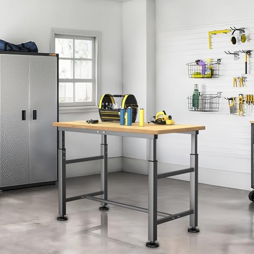Ultrawall Workbench for Garage, 47.5" Adjustable Height Work Table - size: 47.5 x 23.5 inch