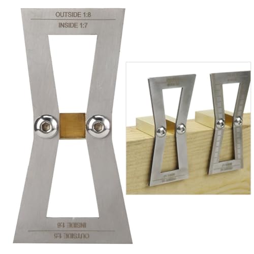with 1:5/1:6/1:7/1:8 Slopes - Brass and Stainless Steel Scribing Gauge for Woodworking Board Splicing and Right Angle Connections(Without Scale) - size: Without Scale