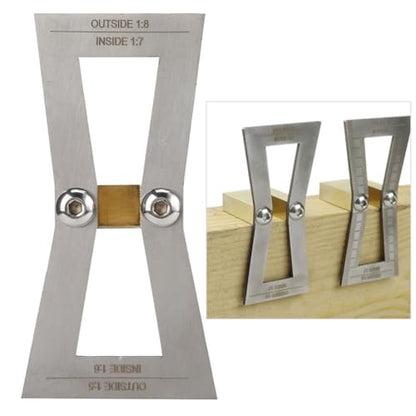 with 1:5/1:6/1:7/1:8 Slopes - Brass and Stainless Steel Scribing Gauge for Woodworking Board Splicing and Right Angle Connections(Without Scale) - size: Without Scale