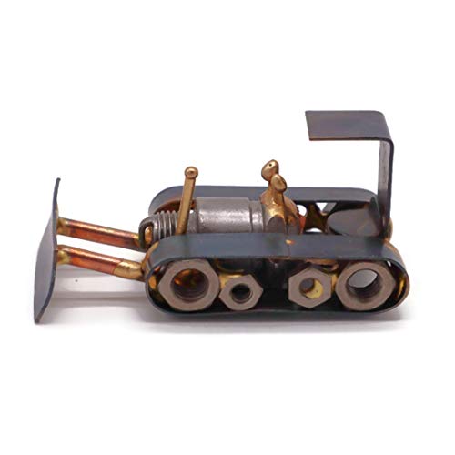Bulldozer Collectible Handmade Metal Art Figurine, Desk Accessories, Trophy, Boss Gift, Home Office Décor, Construction Worker Gift - style: Bulldozer
