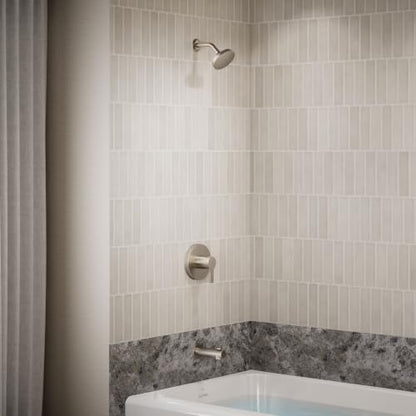 KOHLER TS35322-4G-BN, Elate Rite-Temp Tub and Shower Trim with Single Function 1.75 GPM Showerhead, Vibrant Brushed Nickel, Stylish Tub and Shower Fixture, High Performance - color: Vibrant Brushed Nickel, size: 1.75 GPM