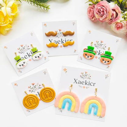 St. Patrick's Day Polymer Clay Cutters Set - 10pcs Sharp & Durable Leprechaun, Horseshoe & Beer Mug Shapes for DIY Earring Jewelry Making, Soft Clay Crafts & Holiday Supplies - color: 2K color