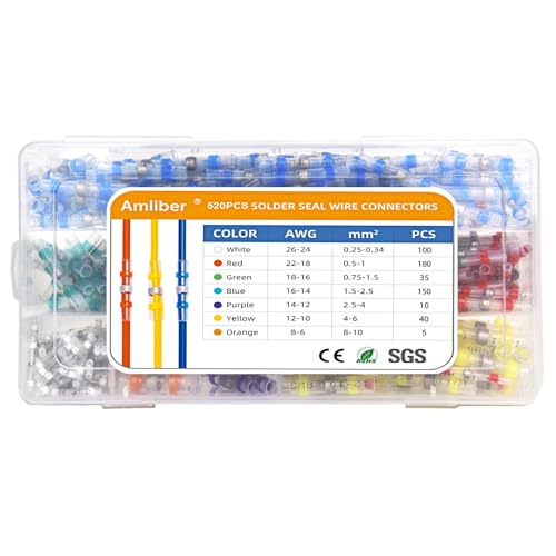 520PCS Solder Stick Wire Connectors, Waterproof Solder Wire Connector Kit for Marine (26-6 Gauge)