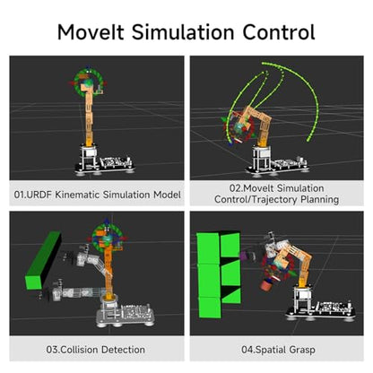 Yahboom ROS2 6DOF Robotic Arm Embodied Intelligence, 3D Spatial Recognition, Virtual Machine PC Control, AI Large Model Voice Module (Standard Kit) - color: Standard Kit