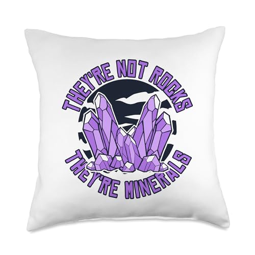 Best Rocks And Minerals Kit Guide Collection Gifts Not Rocks Geologist Mineral Collector Throw Pillow, 18x18, Multicolor - size: 18x18