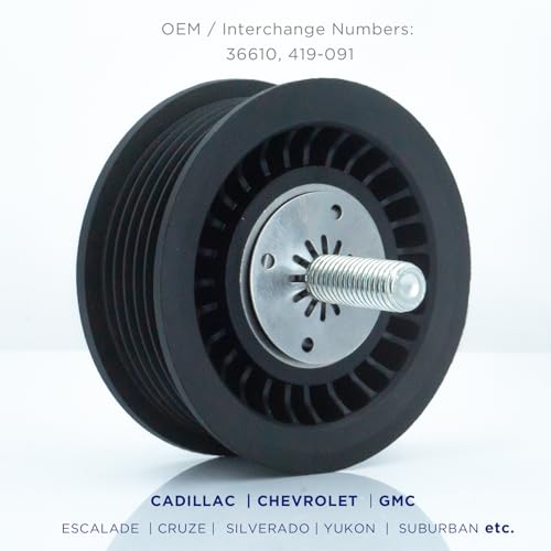 Belt Idler Pulley, 36610 Belt Tensioner Pulley for Select Cadillac, Chevrolet, GMC as Escape, Escalade, Silverado, Suburban, etc Models. 419-091 Automotive Replacement Idler Pulley Kit by KeeRoarin - size: 36610 - GM