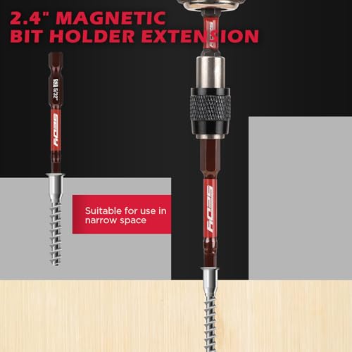 21-Piece 2.5" Hex Head Allen Wrench Drill Bit Set, 1/4" Hex Screwdriver Bits Set with Durable Magnetic Impact Bit Holder, SAE & Metric Allen Key, S2 Steel, Mechanic Home Repair