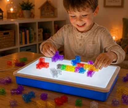 100 Pcs Translucent Linking Cubes – Light Table Manipulatives - color: Translucent Linking Cubes