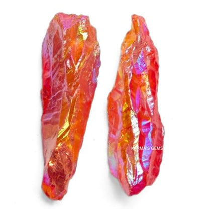 Crystals, Rocks, Jade, Crystals and Healing Stones, Witchcraft Supplies, Healing Crystals, Stones, Healing Stones, Rock Collection, Agate, Raw Stones (Orange Aura Quartz, 2 Pcs) - color: Orange Aura Quartz