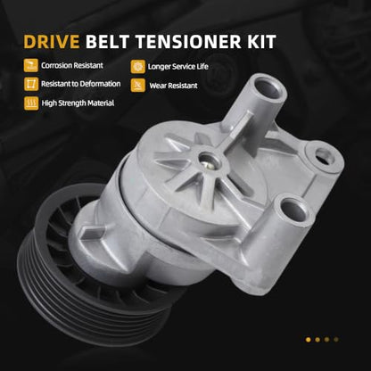 Serpentine Belt Tensioner Idler Pulley Kit #38158 36299 90K-38158D - size: 2004-2009 for Silverado/Yukon/Escalade