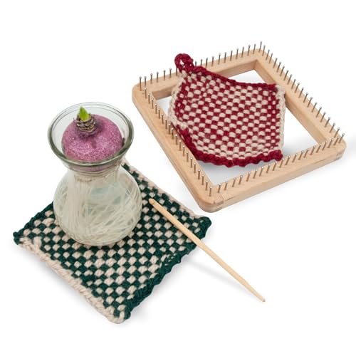 FOSA Wooden Knitting, Hand Craft, Knitting Board Tool, for DIY Weaving Beginners Adults and Children (30 * 30cm) - size: 30*30cm