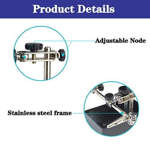 LED-lit Magnifying Glass Helping Hands Soldering Station, Alligator Clips