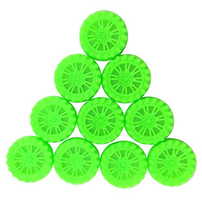 EUDAX 30mmx8mm Plastic Roll 2mm Dia Shaft Toys Wheel and 2mmx100mm STEM Shaft Round Rod Axles for DIY Toy RC Car Truck Boat Helicopter Model Part (Green, 100pcs) - color: Green, size: 100pcs