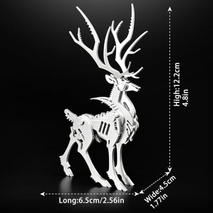 FILASLFT 3D Metal Puzzles for Adults,Mechanical Model Kit Larger Elk - color: B1-big Elk-silvery