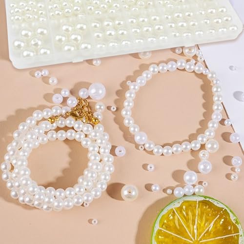 1668 Pcs Bracelet Making Kit Pearl Beads for Bracelets for Adult - color: 06-Off-White
