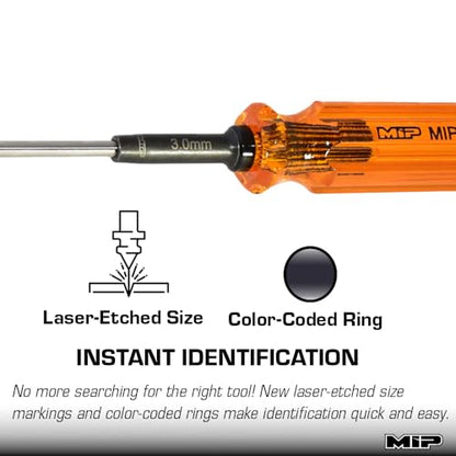 MIP Metric Hex Screw Driver RC Tools Kit Hexagon Screwdriver for Traxxas Arrma Axial Losi Redcat RC Quadcopter Helicopter FPV Racing Drone Models (3.0mm - Ball End) - size: 3.0mm - Ball End