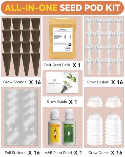 LYKOCLEAN Herb Seed Pod Kit Compatible with AeroGarden Hydroponics Growing System, Complete Indoor Gardening Supply (Fruit, 16-pods) - color: Fruit, size: 16-pods