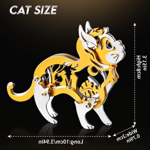 Orange Dream Cat Stainless Steel 3D Metal Puzzle Model Kit - color: C03-orange Dream Cat