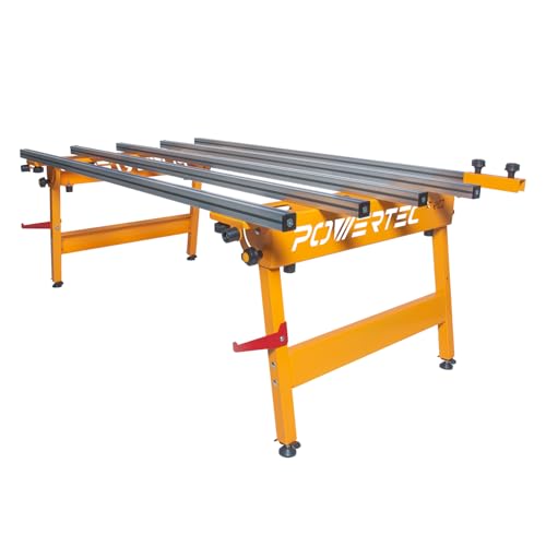 POWERTEC PRO Large Format Tile & Slab Work Table – Heavy Duty, Foldable, 1,100 lbs Capacity, Adjustable Leveling Feet, Steady, Flat Base for Handling and Scoring Large Tile, 71" x 41" (71984) - style: Large Format Tile Table