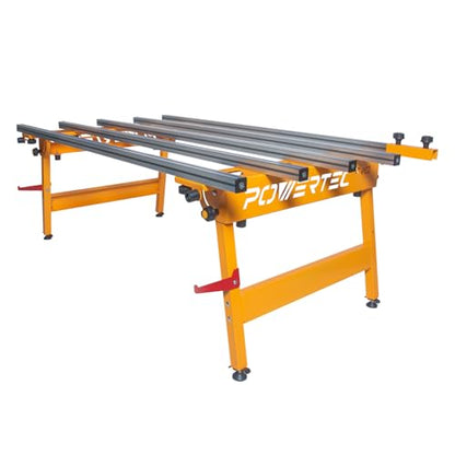 POWERTEC PRO Large Format Tile & Slab Work Table – Heavy Duty, Foldable, 1,100 lbs Capacity, Adjustable Leveling Feet, Steady, Flat Base for Handling and Scoring Large Tile, 71" x 41" (71984) - style: Large Format Tile Table