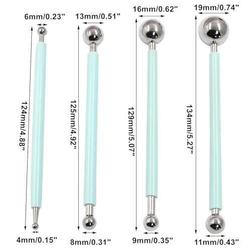Cake Decorating Metal Ball, Set of 4, Green - color: Green