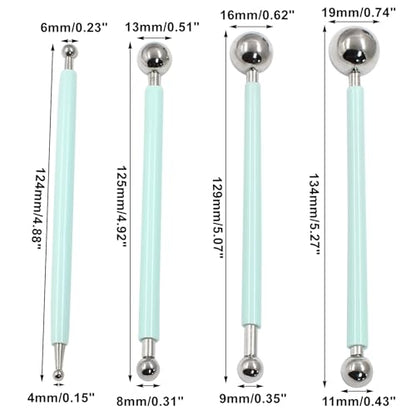 Cake Decorating Metal Ball, Set of 4, Green - color: Green