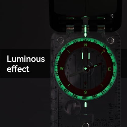 Compass Military Grade, Precision Navigation Compass for Hiking - color: clear Red