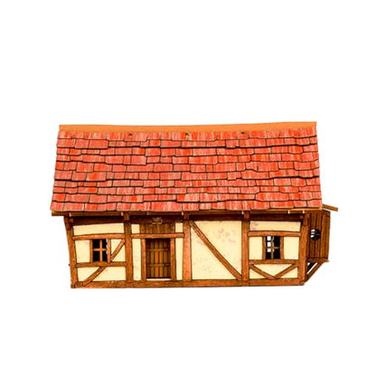 Cruck House and Cow shed - Medieval Wooden House Building Kit - DIY Building 3D Wooden Puzzle Kit - Scale Model Set - Wooden Assembly Kit - Weathered