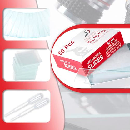 Microscope Slides Clear Glass 50 Pcs Blank Microscope Slides Ground Edges - style: Microscope Slides Set