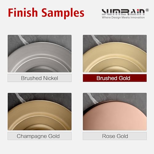 SUMERAIN Bathroom Brushed Gold Shower Faucet Set 8 Inches - color: Brushed Gold, size: Solid Brass Valve