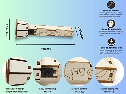 DIY Wooden Flashlight STEM Kit for Kids Aged 8-12 | Battery-Operated Educational Science Experiment Kit with Built-in Switch