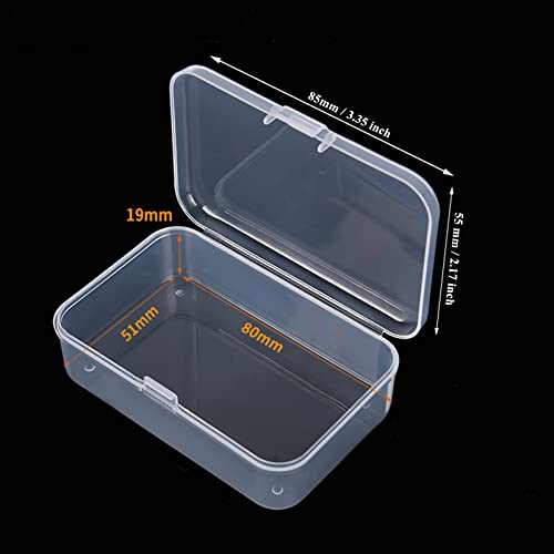 100 Pack Rectangular Mini Clear Plastic Storage Containers - size: 3.35 x 2.17 x 0.98 inch