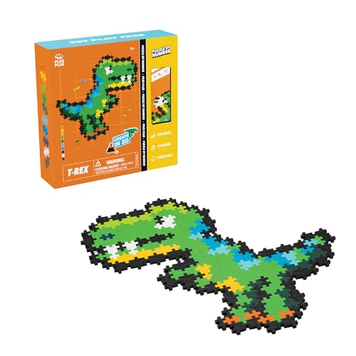 Plus Plus Puzzle By Number, T-Rex - 250 Piece Dinosaur Building Block Set - style: T-Rex