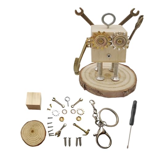 DEUXPER Mini Steampunk Robot Model Building Kit, Repairman Style - style: Repairman+Keychain