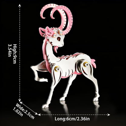3D Metal Puzzle Zodiac Sheep Stainless Steel,Pink & Silver - color: C01-sheep Pink