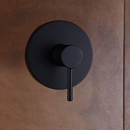 SUMERAIN Matte Black Shower Faucet Set, 8 Inches Rain Shower Head - color: Matte Black, size: Pressure Balanced Valve