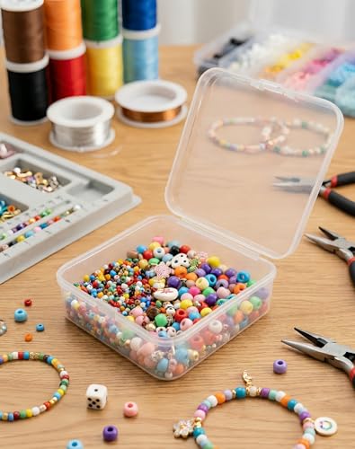 LJY 18 Clear Plastic Boxes, 3.7 x 3.7 x 1.4 in for Small Parts - size: Single Size (3.7 x 3.7 x 1.4 inch)