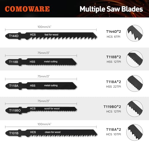 COMOWARE 17Pcs Handsaw & File Set, 6 Metal Needle File & 10 Handsaw Blades