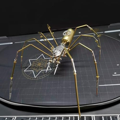 Retro Steampunk Mechanical Insect Craft – 140+ Parts 2-3 Hours Build Time 96% Success Rate 3D Metal Spider Puzzle Unique for 14+ Teens Men Adults Desk Ornament (Frons Spider) - style: Frons Spider
