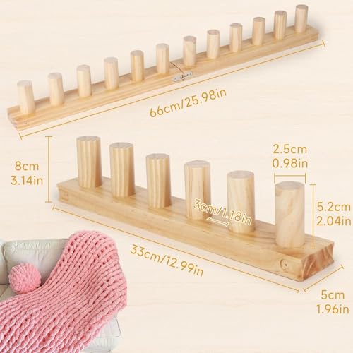 Aeelike 40" Wooden Loom Kit for Blanket Chunky Yarn,No Need Hooks Knitting - size: 40 IN