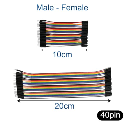 240pcs Dupont Wire Kit 10cm and 20cm, Breadboard Jumper Cables 40-Pin M-F/M-M/F-F, Solderless Prototyping Wires in Plastic Storage Box for Arduino Raspberry Pi Electronics Projects - size: 10+20cm 240PCS