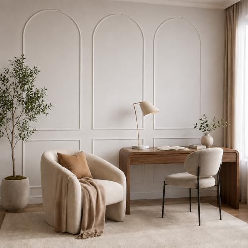 Colingmill 3 Set 32 x 94 Inch Arch Wall Molding Kit Peel Stick Arch Premade Accent Wainscoting Panel Wall Panel Decor Pre Cut Trim Kit for Home Walls Molding DIY Living Room Decor(Classic Style) - size: 32 x 94 Inch, style: Classic Style