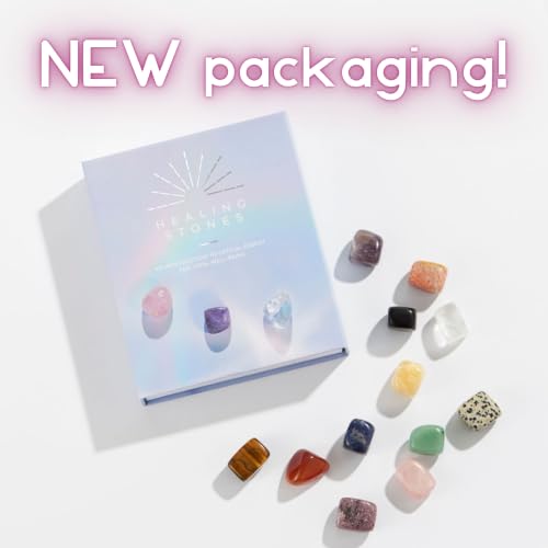 Crystal Collection Healing Stones Set Pocket-Size with Quartz, Lepidolite, Amethyst, Green Aventurine, Set of 12 - color: Healing