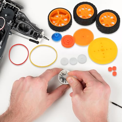 MECCANIXITY Pack of 64 Plastic Gear Set Single Double Reduction Gear for DC