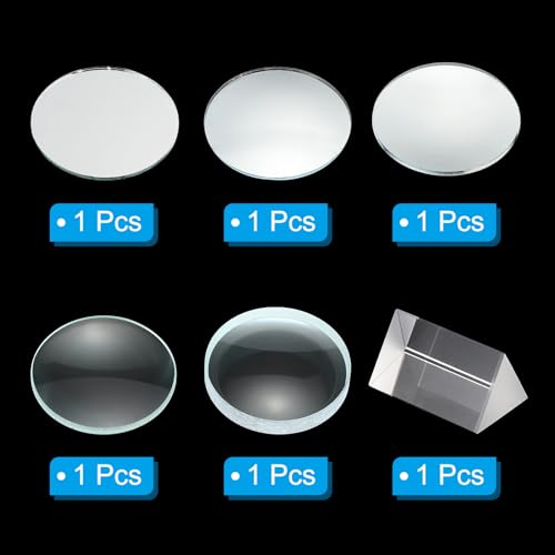 PATIKIL Optical Lens Set,6 Pcs Double Convex Lens Double Concave,Clear