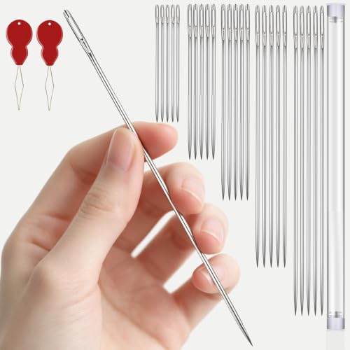 25Pcs 5 Sizes 4‑8 Inch Large‑Eye Extra Long Upholstery Hand Sewing Needles - color: 25Pcs/5Sizes