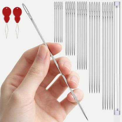 25Pcs 5 Sizes 4‑8 Inch Large‑Eye Extra Long Upholstery Hand Sewing Needles - color: 25Pcs/5Sizes