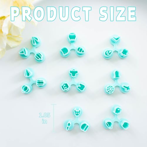 TAINSKY Micro Halloween Polymer Clay Cutters for Earrings Making, 8 Shapes for Fall Jewelry Mini Clay Cutters (A) - color: Micro-A