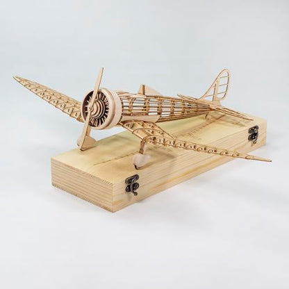 Viloga 3D Wooden Puzzles Airplane 1:31 KA-14 Fighter, Laser-Cut Balsa Wood Airplane Kits to Build for Adults, Perfect Static Model Airplane Puzzles for Men Christmas Gift