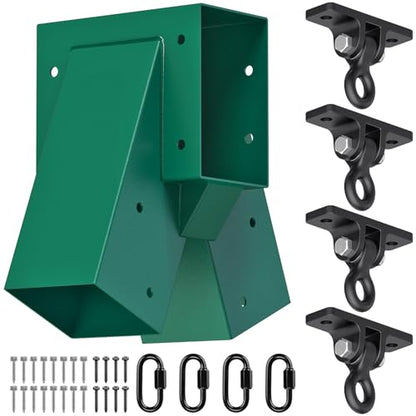 BeneLabel A-Frame Middle Swing Set Brackets with Swing Hangers Heavy Duty Swing Set Hardware DIY Swingset Brackets with Mounting Screw Playset Brackets Kit for 1 (4x6) Beam & 2 (4x4) Legs - color: Middle Bracket With Black Swing Hanger